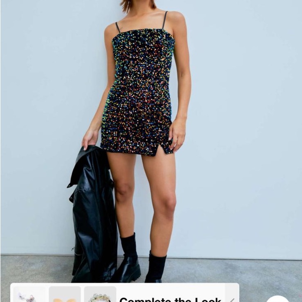 Cider Black Sequin Mini Dress